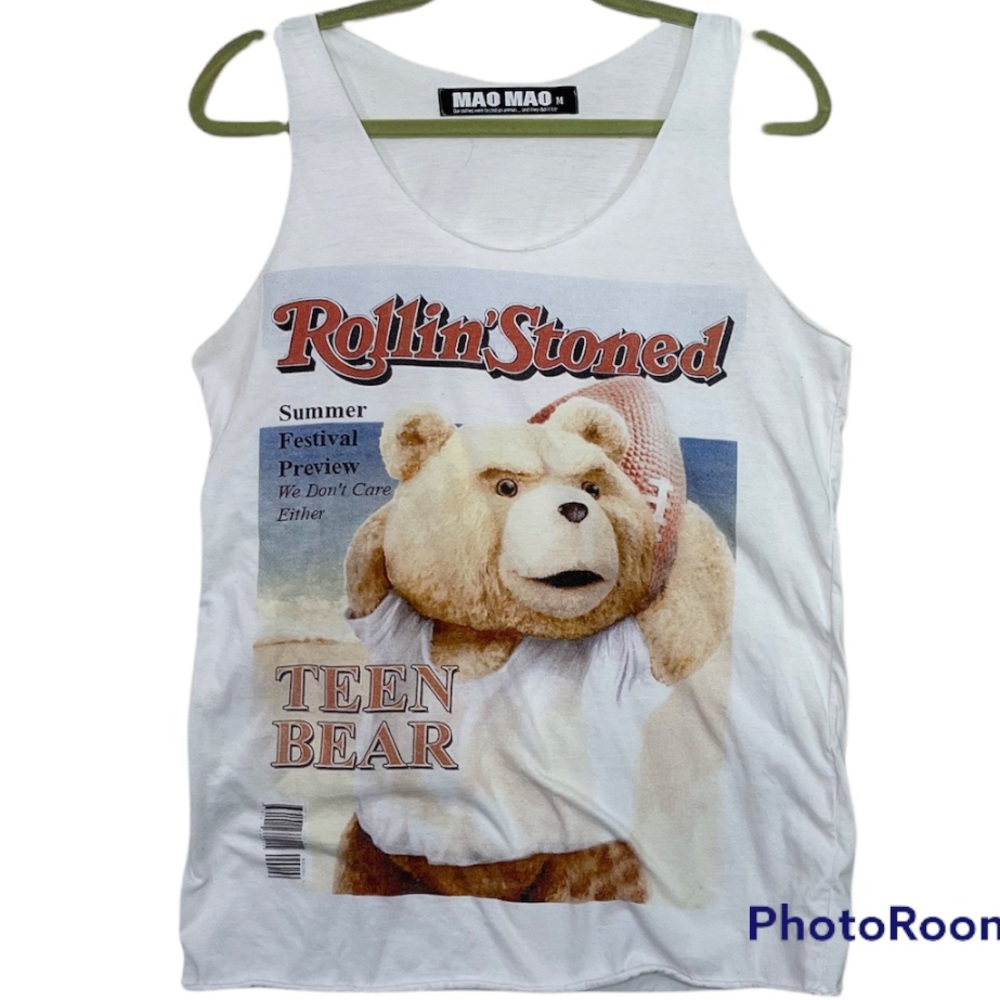 Mao Mao Teen Bear Rollin’ Stoned Tank Top Size Medium